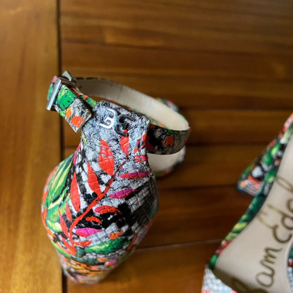 Sam Edelman Yaro-Strap Heel Floral Sandals - Picture 6 of 10